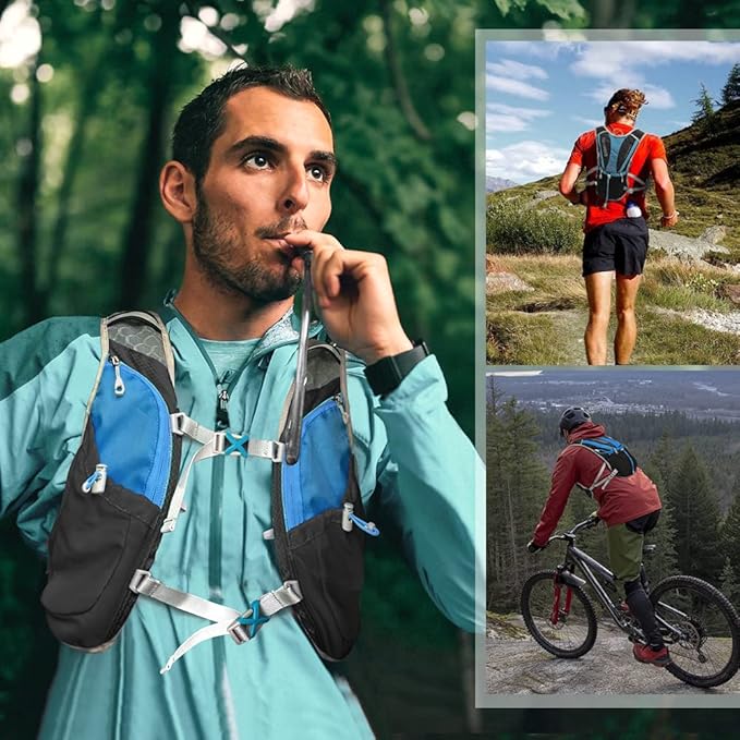 Hydration Pack Backpack，IX INOXTO Running Hydration Vest with 1.5L ( 50 oz) Water Bladder for Men Women，Lightweight Water Backpack for Hiking Cycling Climbing Camping