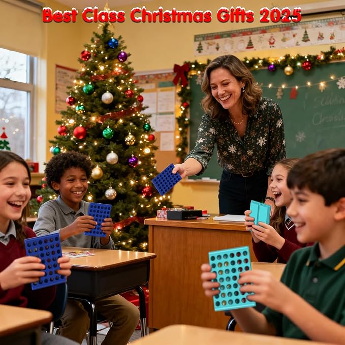 4-Pack Mini Pocket Sized 4 in a Row Board Game for Kids Ages 3+, Perfect Party Bag Fillers for Kid Classroom Prizes Rewards Unisex Kids Party Favour Toy Stocking Fillers Boys Girls