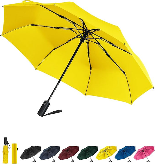 Windproof Travel Umbrella, Automatic Folding Compact Lightweight Umbrella for Women & Men, Durable and Portable, Fits Easily in Purse or Backpack