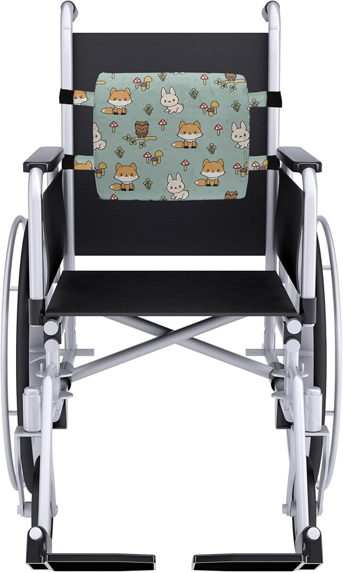 Ambesonne Woodsy Lumbar Back Support Pillow, Friendly Woodland Creatures Mushrooms and Plants in Cartoon Style, High Density Foam for Office Chairs Car Seats, 14" x 13", Multicolor