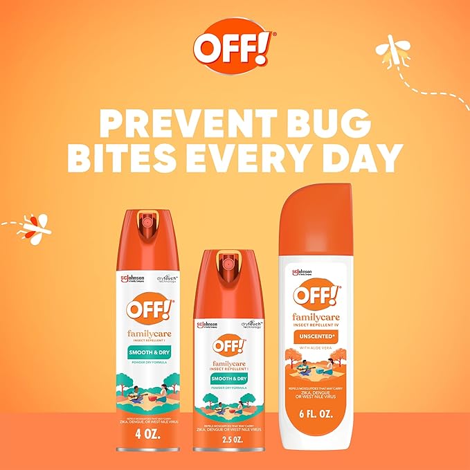 OFF! Family Care Insect & Mosquito Repellent I, Smooth & Dry Bug Spray for The Beach, Backyard, Picnics and More, 2.5 oz.