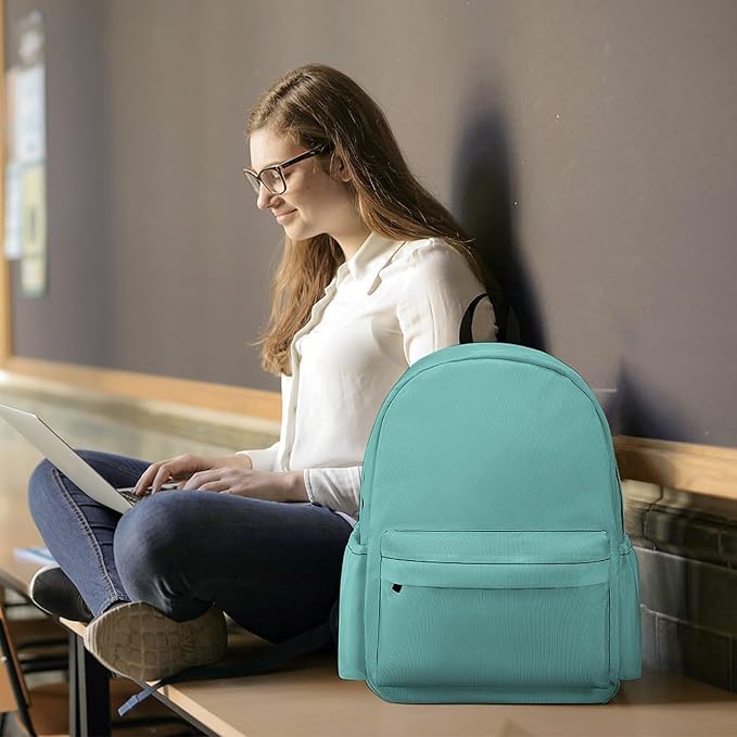 Pale Cyan Backpack Adult Travel Daybag for Women Men College Backpack for Vacation Hiking Camping Bag