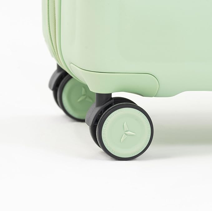 Tesport 22in Hard Shell Carry-On Luggage with Spinner Wheels, Lightweight PC Expandable Carry-On Suitcase with TSA Lock, Built-in Cup Holder, Apple Green
