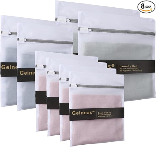 8 Pcs Lingerie Bags for Washing Delicates(2XXL 2XL 4L) Mesh Laundry Bags for Washing Machine Protector Net Wash Bag for Socks Underwear Baby Clothes Laundry Garment Bag Mesh Washable