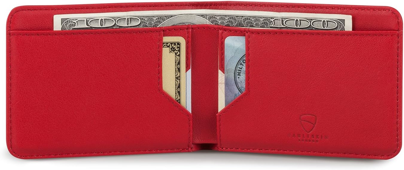 Vaultskin MANHATTAN Slim RFID Blocking Bifold Leather Wallet for Men - Minimalist Front Pocket Card Holder, Holds 9 Cards & Cash, Premium Italian Leather