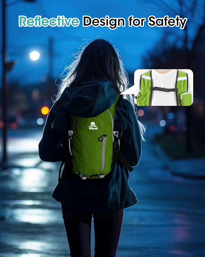 Small Hiking Backpack with Front Phone Holder, Packable Back pack with Chest and Waist Strap, Lightweight Daypack for Women Men