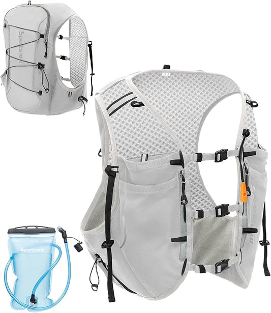Sportsnew Running Vest for Women Men, Lightweight 10L Hydration Backpack with Waterproof Phone Pocket, Hydration Pack with Water Bladder for Hiking Trail