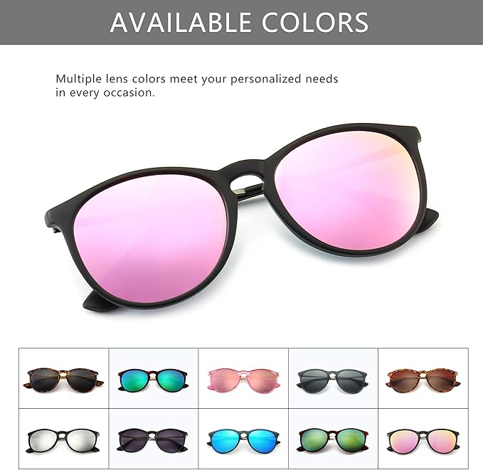 SUNGAIT Premium Vintage Round Sunglasses for Women Men Classic Retro Trendy Style