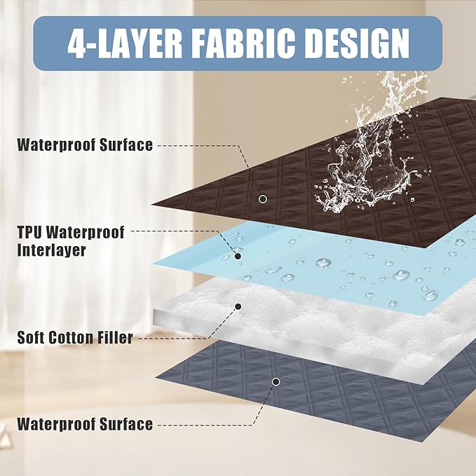 Smiry Waterproof Dog Bed Cover Pet Blanket, Soft Washable Dog Blanket for Furniture Bed Couch Sofa Reversible, Checkered (30"x80", Chocolate/Dark Grey)