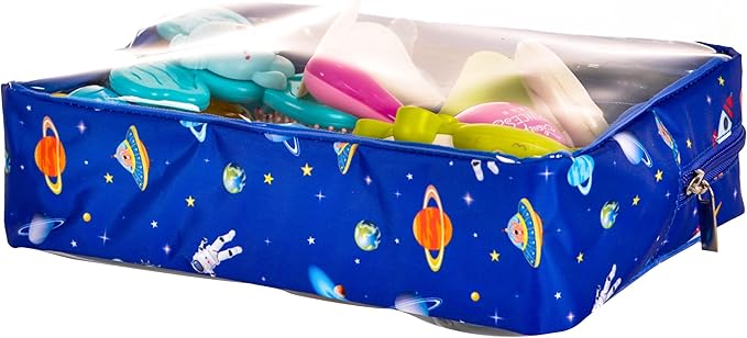 TSA Approved 5-Piece Diaper Bag Organizer Pouch Set Clear Waterproof TPU Kids Toiletry Storage Set Travel Packing Clutch Cube Bags for Baby Nursing