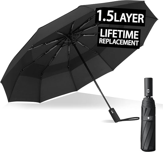 Windproof Travel Umbrella - Automatic, Compact, Windproof