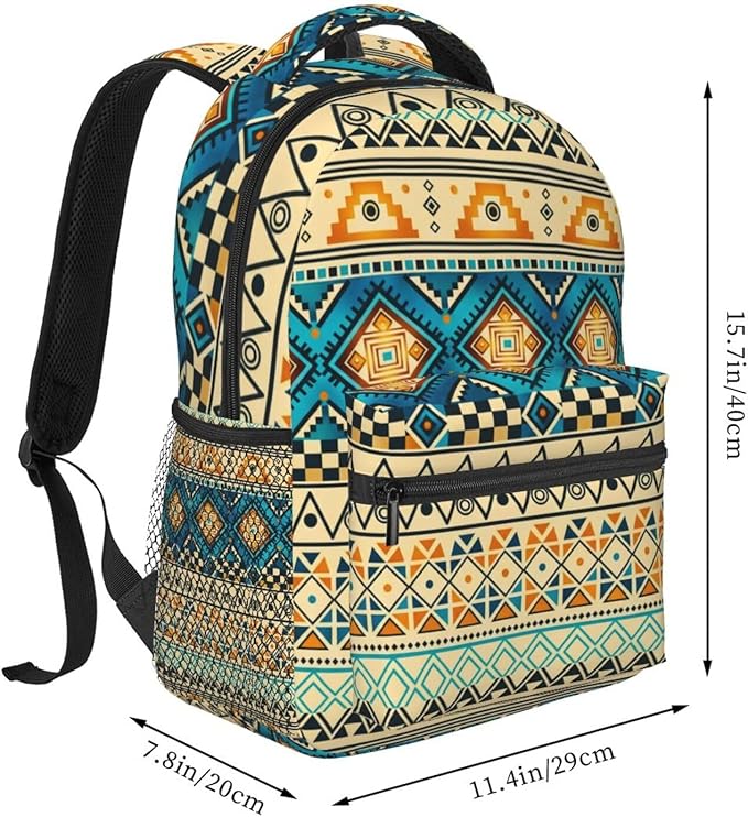 Native American Backpack for Men Women,Casual Travel Hiking Camping Backpacks Lightweight Bookbag