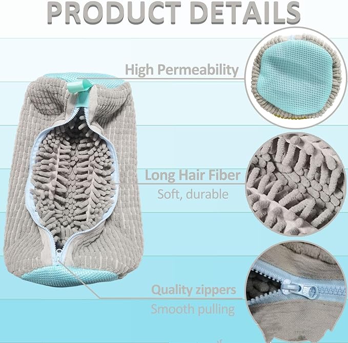 2 Pcs Shoe Washing Machine Bag Reusable Laundry Shoe Bag for Washer and Dryer Durable Shoe Bags for Traveling Tennis Sneaker Shoe Washing Bag ，Grey 2PCS