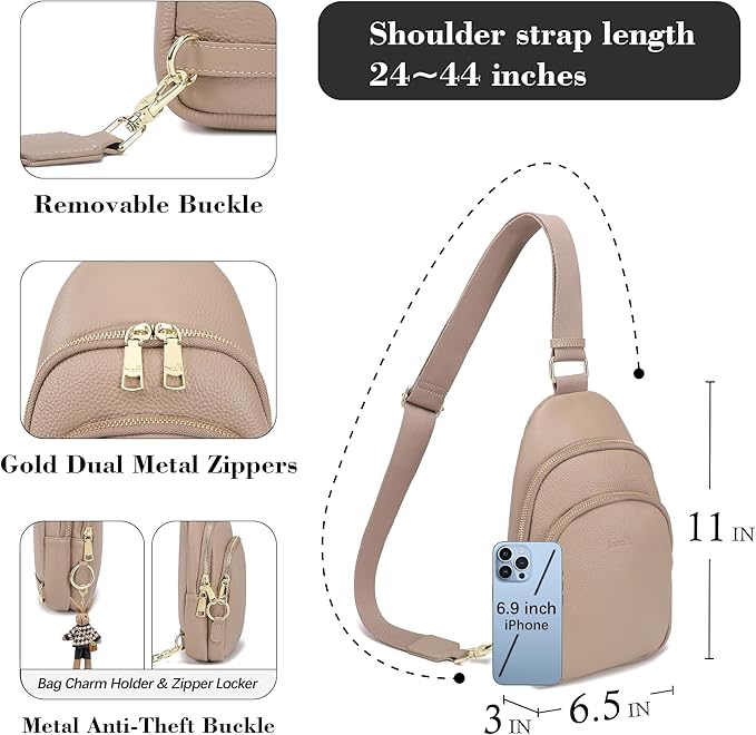 INICAT Crossbody Sling Bags Fanny Packs Valentine's Day Gifts Vegan Leather Travel Vacation Essentials Purses Women