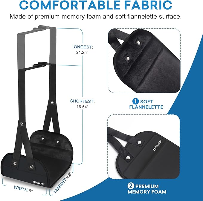 Airplane Foot Hammock Made with Premium Memory Foam, Portable Foot Rest with Comfortable No Clashing Base, Foot Sling Travel Essentials to Reduce Swelling and Soreness, Gifts for Travelers