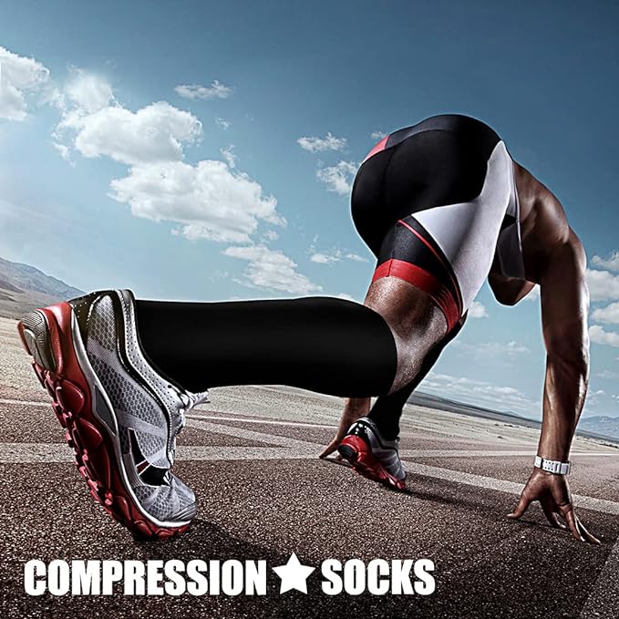 CHARMKING Compression Socks for Women and Men Circulation 4 Pairs 15-20 mmHg Best Support for Athletic Running Cycling