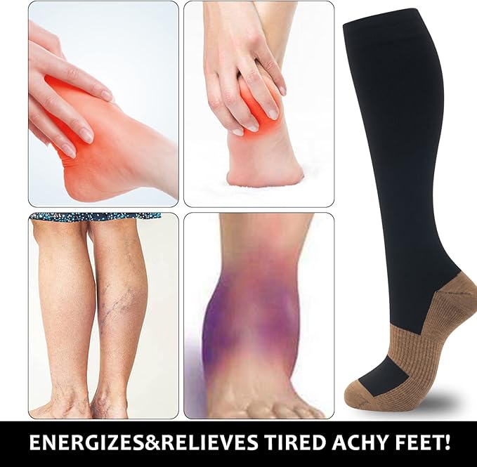 fenglaoda Compression Socks for Women Men 3 Pairs Graduated Compression Support Circulation Socks for Nurses