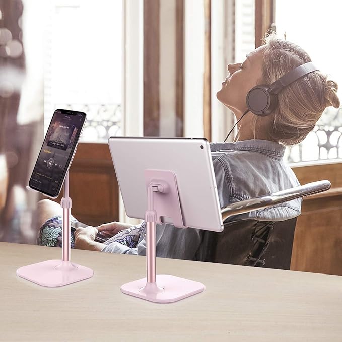 Doboli Cell Phone Stand, Stocking Stuffers Gifts for Teens Girls Boys Adults Women Men Mom Wife, Phone Stand for Desk, Phone Holder Stand Compatible with iPhone and All Mobile Phones Tablet, Pink