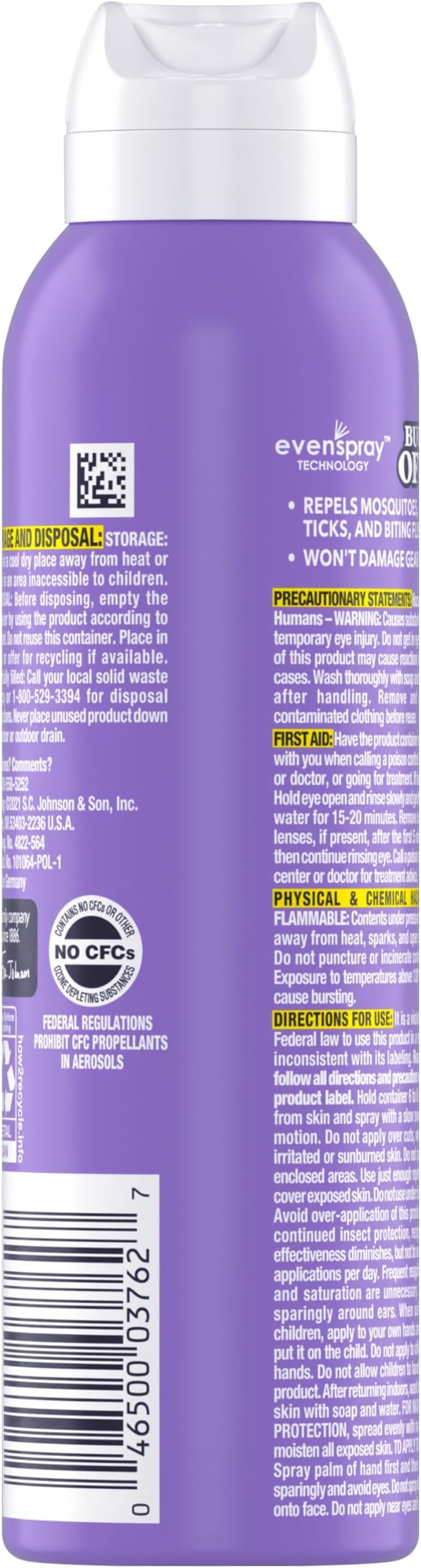 OFF! Clean Feel Insect Repellent Aerosol with 20% Picaridin, Bug Spray with Long Lasting Protection from Mosquitoes, Feels Good on Skin, 5 oz
