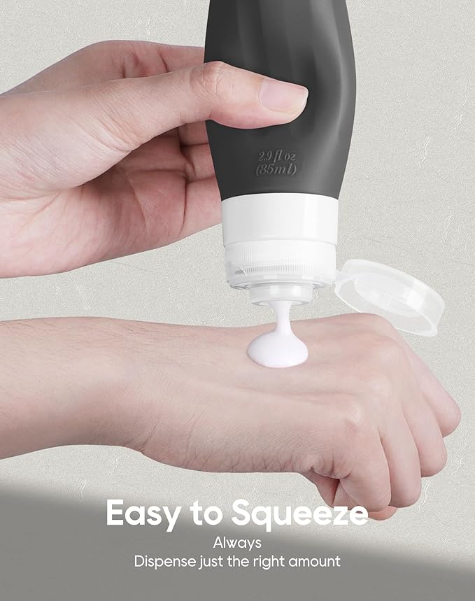 Morfone 16 Pack Silicone Travel Bottles Set for Toiletries TSA Approved Travel Containers Leakproof Squeezable Refillable Accessories 2oz 3oz Travel Essentials for Shampoo Lotion Liquids (BPA Free)