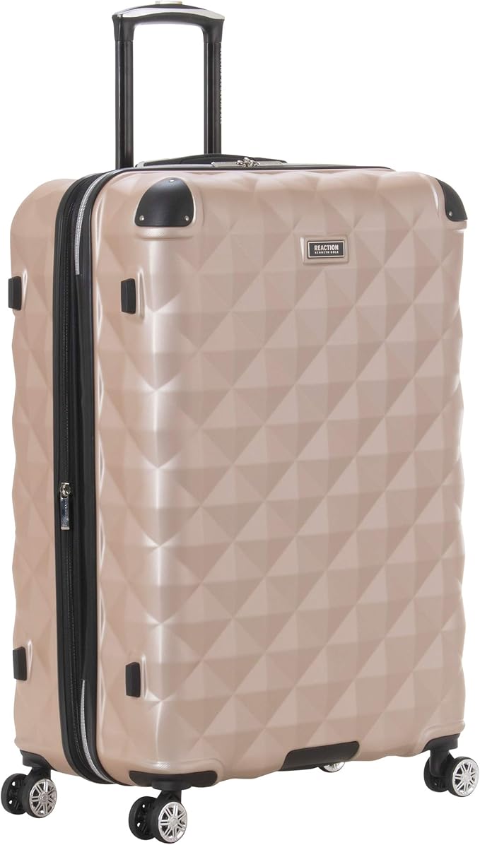 Kenneth Cole REACTION Diamond Tower Collection Lightweight Hardside Expandable 8-Wheel Spinner Travel Luggage, Rose Champagne, 2-Piece Set (20" & 28")