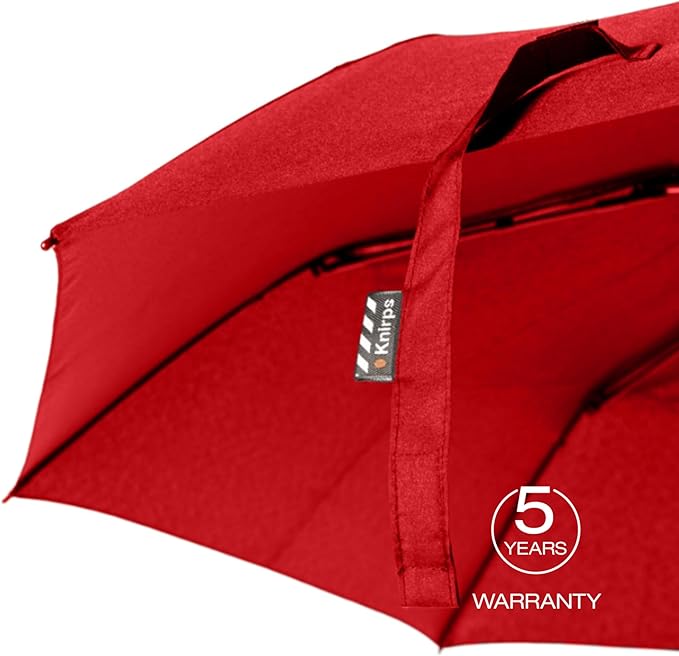 Knirps A.050 Salsa Manual Open Close Travel Rain Umbrella for Adults – Ultra Lightweight, Compact Windproof 38.5" Water Resistant Canopy, Steel Aluminum Frame, Travel Case Included