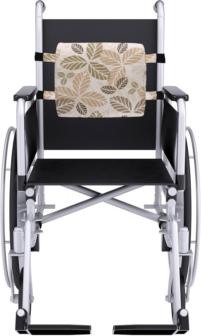 Ambesonne Leaf Lumbar Back Support Pillow, Floral Abstract Pattern Leaf Silhouettes in Retro Colors Gardening Plants, High Density Foam for Office Chairs Car Seats, 14" x 13", Army Green Tan Brown