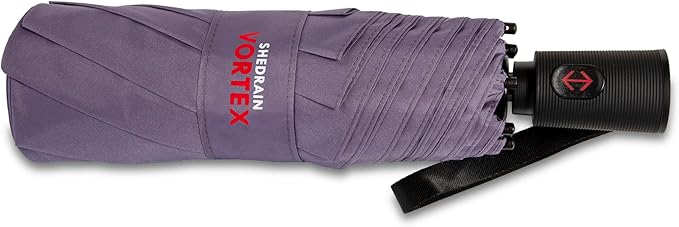 ShedRain Compact Folding Travel Umbrella – Push-Button Open & Close, Vented Double Canopy, Protects from Rain, Sun, & Wind