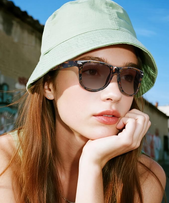 Sunglasses Womens Men Polarized UV400 Protection Trendy Classic Retro Square Mirrored Womens Sunglasses 3 Pack