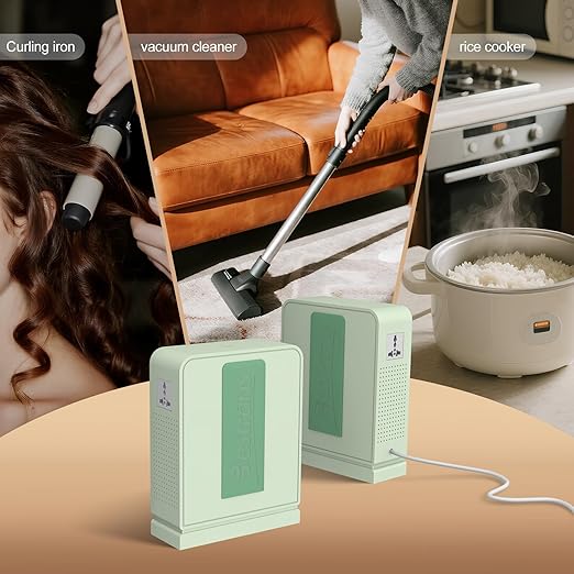 2000W Step Up Transformer 110v to 220v Converter, Heavy Duty Voltage Converter 110v to 220v with Dual Outlets, Overload Protection & Ultra-Quiet Design for Home Appliances, Light Green