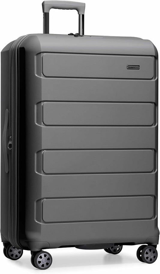 Traveler's Choice Pagosa Indestructible Hardshell Expandable Spinner Luggage, Gray, 30-Inch Large
