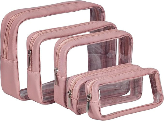 TSA Approved 5-Piece Diaper Bag Organizer Pouch Set Clear Waterproof TPU Kids Toiletry Storage Set Travel Packing Clutch Cube Bags for Baby Nursing