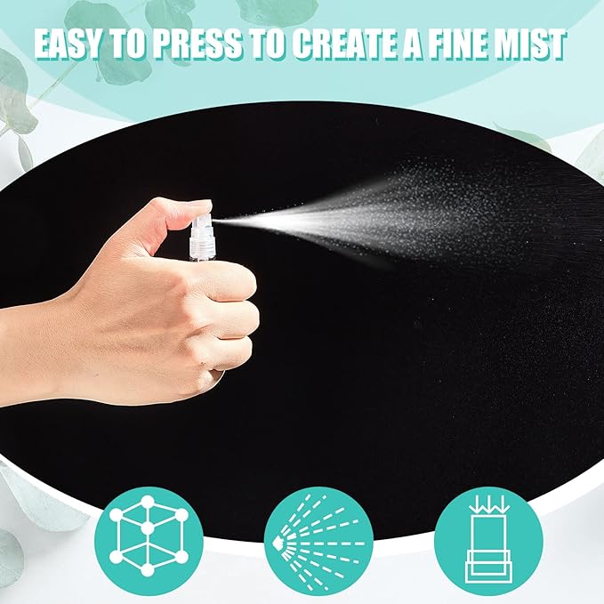 Zhehao 50 Pcs Mini Spray Bottles 5 ml Clear Glass Perfume Bottles Refillable Fine Mist Perfume Atomizer Portable Empty Sample Containers for Cleaning, Essential Oils, Travel (Clear Cap)