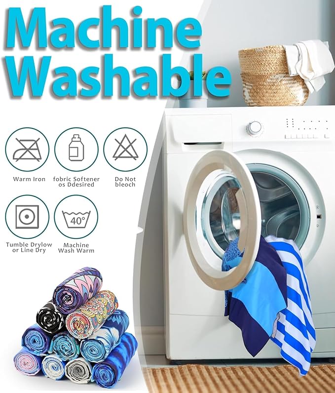 Margelife Sand Proof Microfiber Beach Towels Adult –Quick Fast Dry Beach Oversized Accessories for Travel Swim Pool Yoga Blanket Essentials Lightweight Must Haves Items Women Gifts Black Mandala