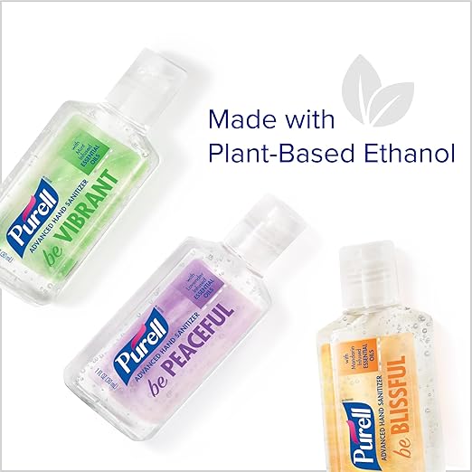PURELL Advanced Hand Sanitizer Gel Infused with Essential Oils, Scented Variety Pack, 1 fl oz Travel Size Flip Cap Bottles (Box of 12 Bottles)- 3901-24-CMRMETRY