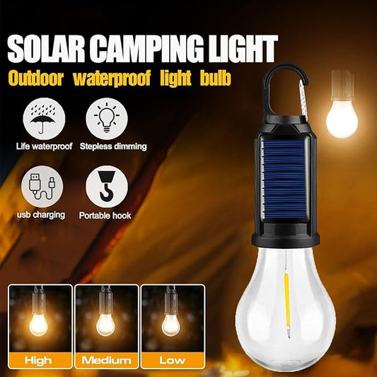 MODOAO Solar Tent Lights USB Rechargeable Led Camping Lantern ,Outdoor Hanging Light Bulbs with Clip Hook for Camping, Christmas, Decorations, Emergency,Flashlight (1pcs) (4)