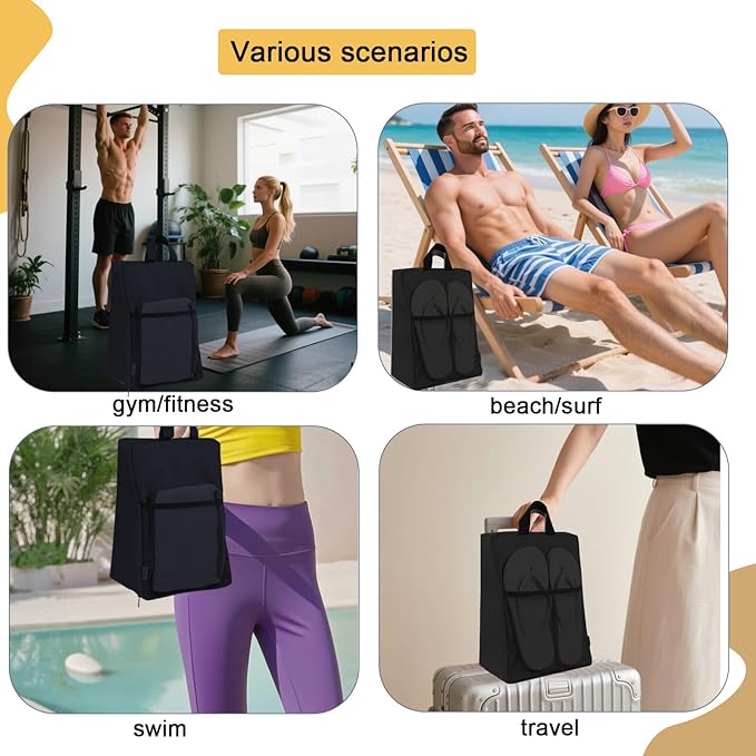 Shoe Bags for Travel Storage Bag Organizer Bags Travel Accessories Must Haves Shoe Organizer Packing Cubes Beach Swim bag Daily Use Storage Travel Essentials Women Men Black