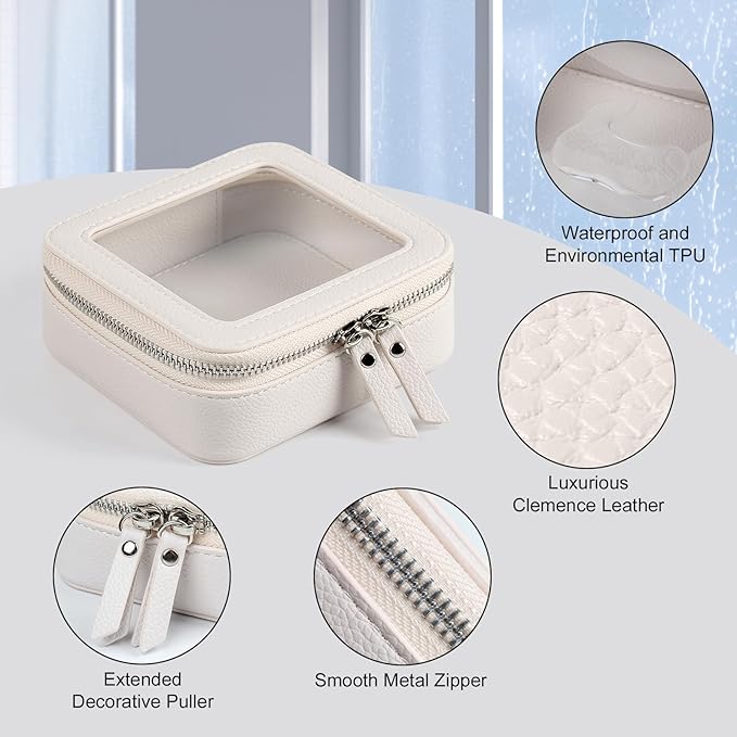 EcoVision Clear Makeup Bag, Travel Cosmetic Accessory Bag, Toiletry Organizer Bags for Women, Portable Waterproof Zipper Cosmetic Bag with Transparent Window