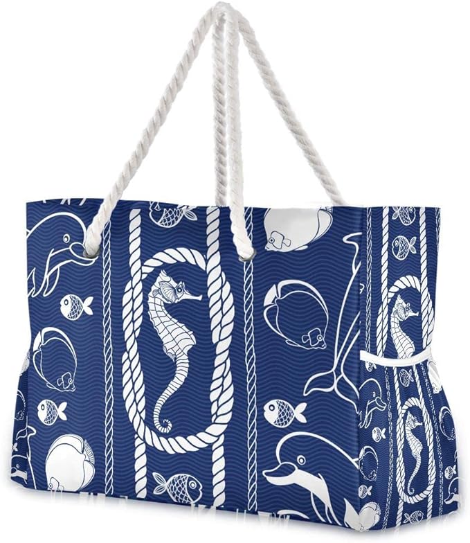 senya Large Beach Shoulder Bags Canvas Tote Water Resistant for Gym Travel Daily