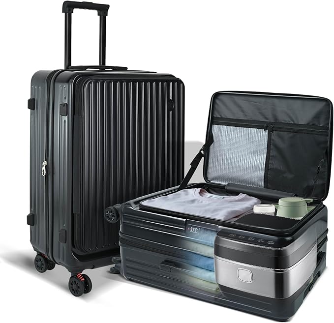 Azalitch Medium Suitcases with Wheels,24 inch luggage, Checked Luggage with Spinner wheels, Hard Shell Top-open Design Expandable Luggage.