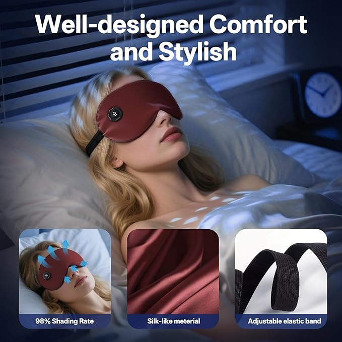 Cordless Heated Eye Mask for Dry Eyes, Electric Warm Compress for Fast Eye Relief, Rechargeable USB Heat Therapy Mask for Sleep, Blepharitis & Stye Treatment