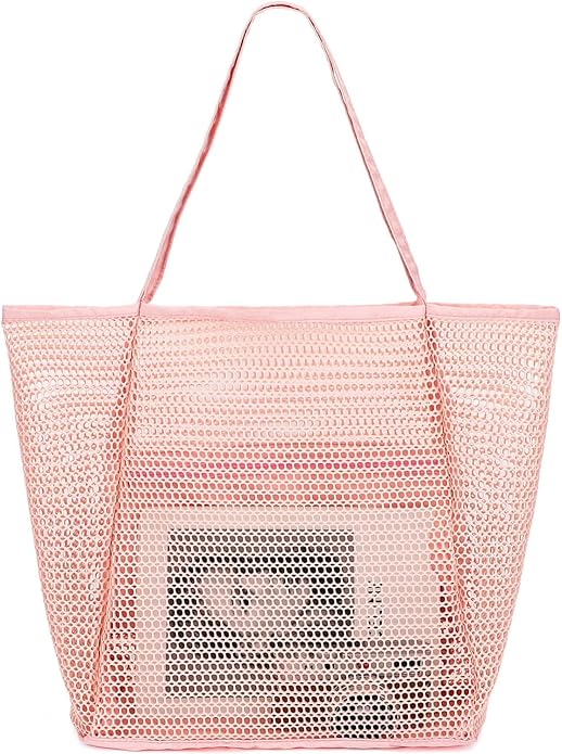 Mesh Beach Bag for Women, Casual Hobo Bags Large Beach Tote for Pool Travel Cruise Vacation Essentials