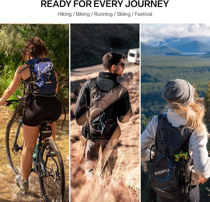 Everfun Hydration Backpack 18L with Water Bladder 2L/3L Hiking Water Backpack Women Men Hydration Pack Insulated Lightweight Day Hydropack with Storage for Hiking, Biking, Running, Festival