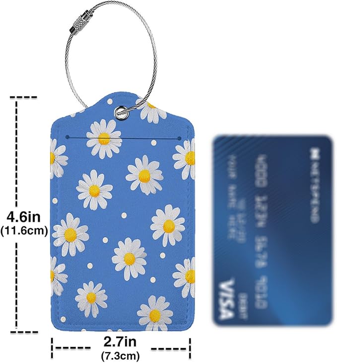 Vintage Groovy Flowers Luggage Tag 3 Pack Travel Cruise Luggage Tags for Suitcases, Identifiers Bag Tags with Privacy Flap, Baggage Name Tag for Women Men Luggage Backpack Handbag School Bag
