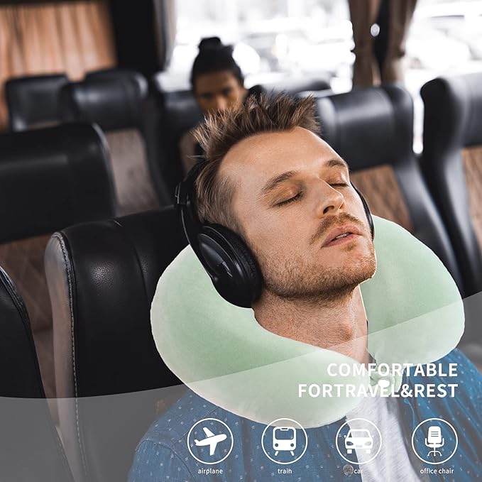 Travel Neck Pillow Cover, Neck Pillow Case, Pure, Soft and Smooh, Airplane Pillow Replacementt Cover Washable (Only Pillow Covers, no Filler)