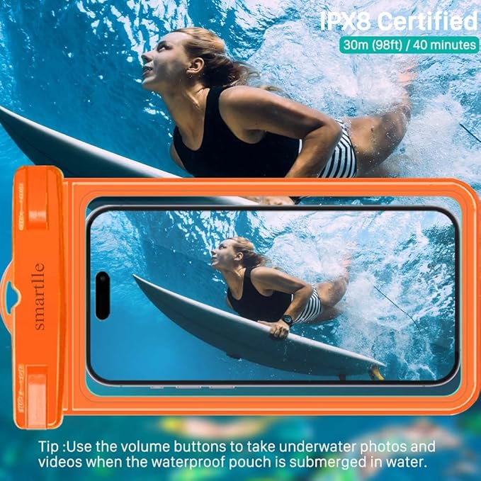 Waterproof Phone Pouch Case - 2 Pack, Cell Phone Dry Bag for iPhone 14 13 12 11 Pro Max XS Plus XR, Galaxy S23 S22 S21, IPX8 Waterproof Phone Holder for Vacation Underwater Beach Necessities