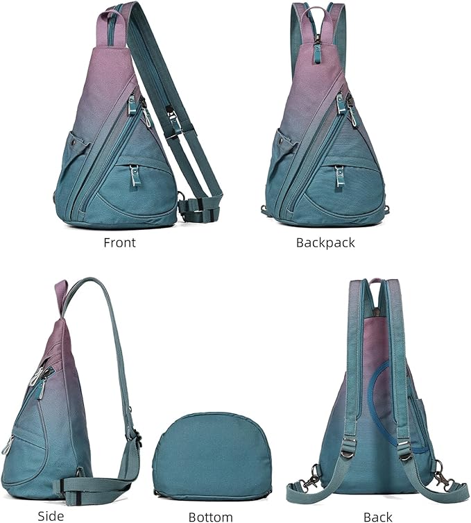 KL928 Canvas Sling Bag - Small Crossbody Backpack Shoulder Casual Daypack Rucksack for Men Women(Large Version)