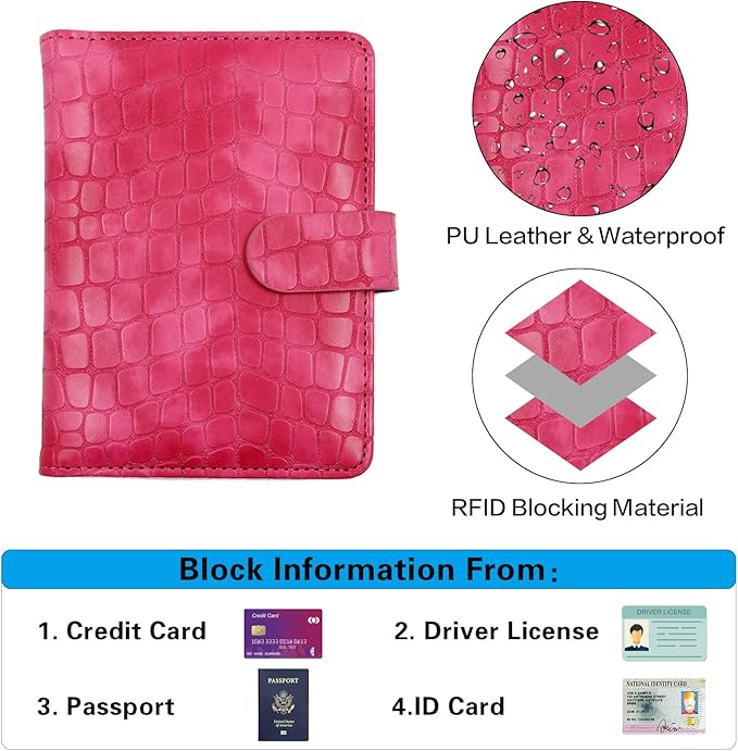 Melsbrinna Premium Leather Passport Holder Covers Case, Waterproof Rfid Blocking Travel Wallet Passport Holder with Pen Holder, Cute Passport Book for Women/Men