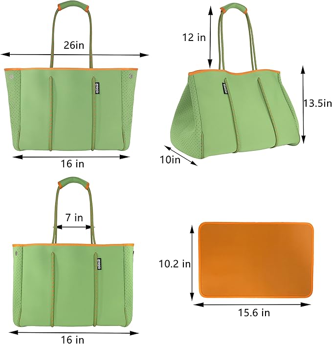 QOGiR Neoprene Multipurpose Beach Bag Tote with Inner Zipper Pocket … … … …