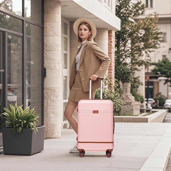 Krute Luggage Sets 5 Pieces Suitcase Set Hard Shell Carry On Luggage with Spinner Wheels TSA Approved Durable PC+ABS Hard Side Suit Case